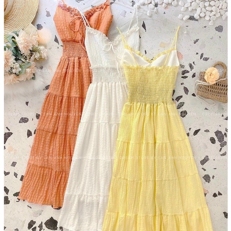 Đầm Maxi Đi Biển Dự Tiệc,váy 2 Dây Dáng Dài Xòe Xếp Tầng Tiểu Thư Xinh Xắn Sang Chảnh Thời Trang [XM MINH PHÚC]