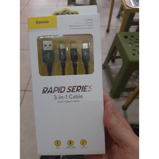 Cáp sạc Baseus 3 đầu Micro USB, Type C, iPhone