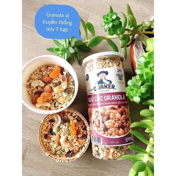 Granola ngũ cốc yến mạch mix 7 loại hạt 450gr, ăn kiêng healthymix các loaii hạt siêu thơm ngon