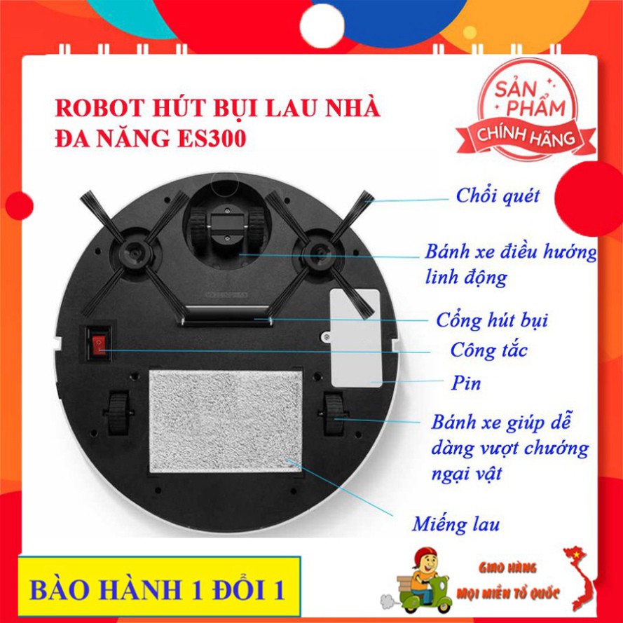Robot Hút Bụi Thông Minh, Máy hút bụi lau sàn - Công Suất Lớn, Điều Khiển Qua Ap. Bảo Hành 1 Đổi 1. Mua Ngay!ES06