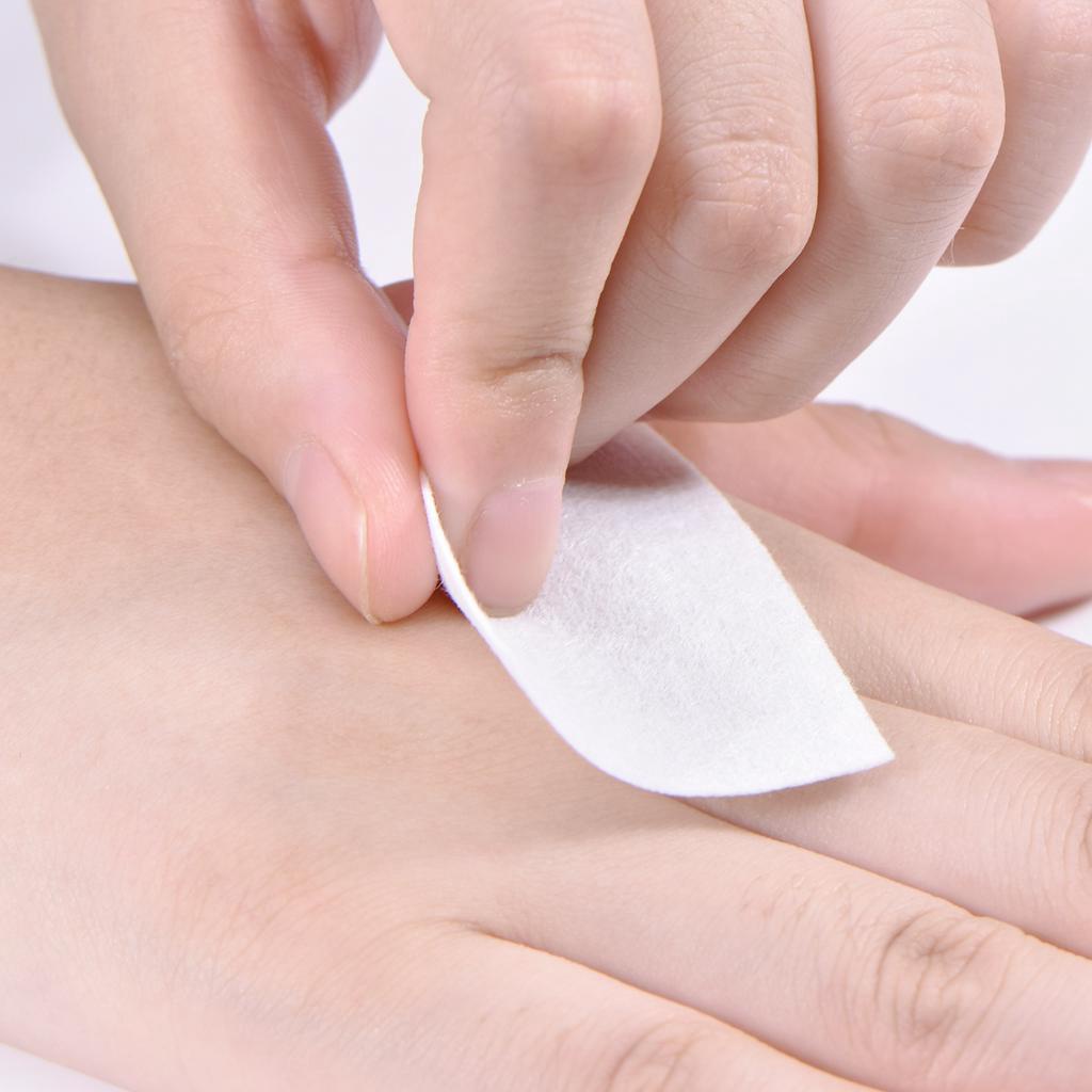 [Hàng mới về] Bộ 100 miếng bông tẩy sơn móng tay màu trắng làm từ cotton 100%
