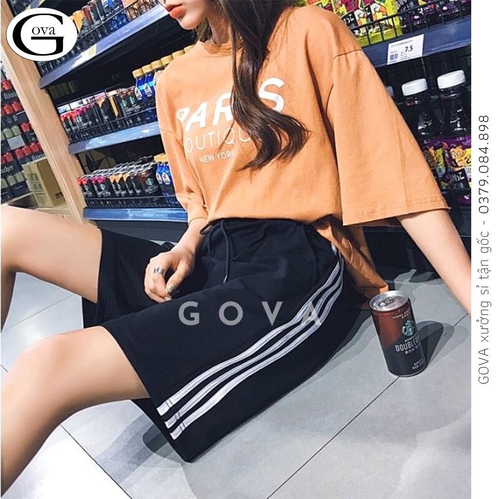 Quần Short 3 SỌC Nam Nữ Chất Nỉ Basic Thời Trang Ullzzang Form Rộng Unisex GOVA