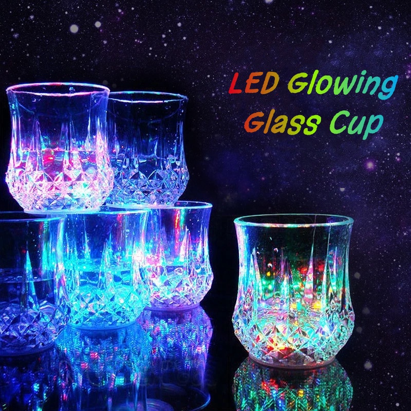 Ly Uống Rượu/Bia Bằng Thủy Tinh Trong Suốt Có Đèn LED Phát Sáng Độc Đáo