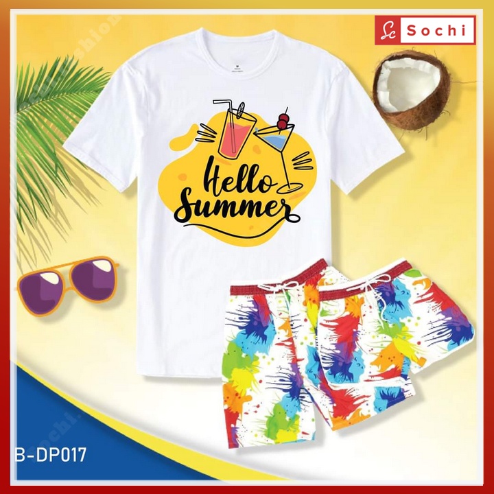 Áo nhóm, áo thun đồng phục đi biển, đi chơi, áo thun gia đình chất cotton dễ thương mã BSTDP05