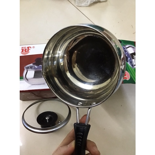 Quánh quấy bột 12cm, nồi quấy bột 2 đáy hợp kim cao cấp không rỉ ( k nấu bếp từ )