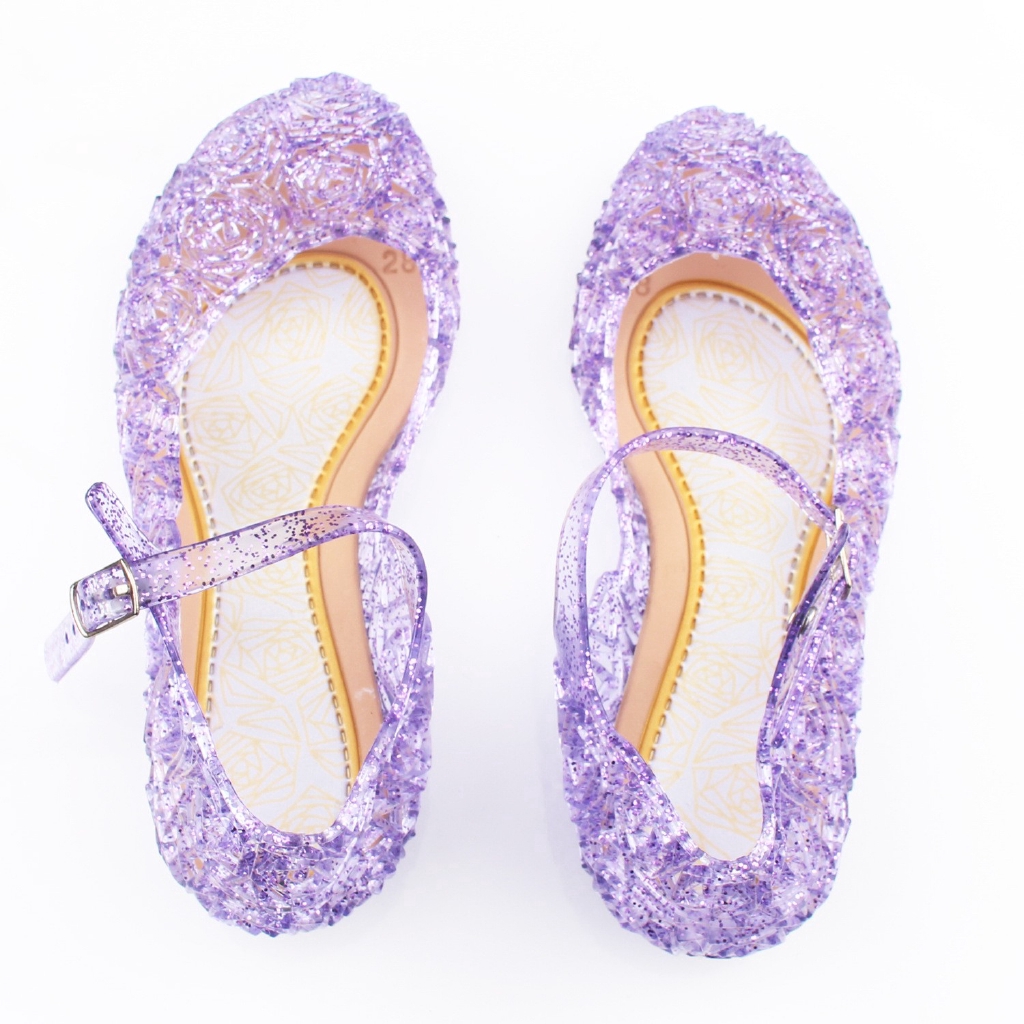 Kids Girls Crystal Jelly Sandals Princess Frozen Elsa Cosplay Party Dance Shoes Size 25-37