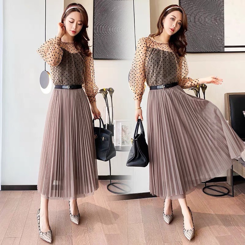 Chân Váy Xếp Ly Lưới với chất mềm mại đem lại sự thoải mái cho các nàng