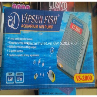 Máy sủi khí oxy 1 vòi 2.5w vipsun vs-2800 . phụ kiện hồ cá máy sủi khí oxy vs-2800