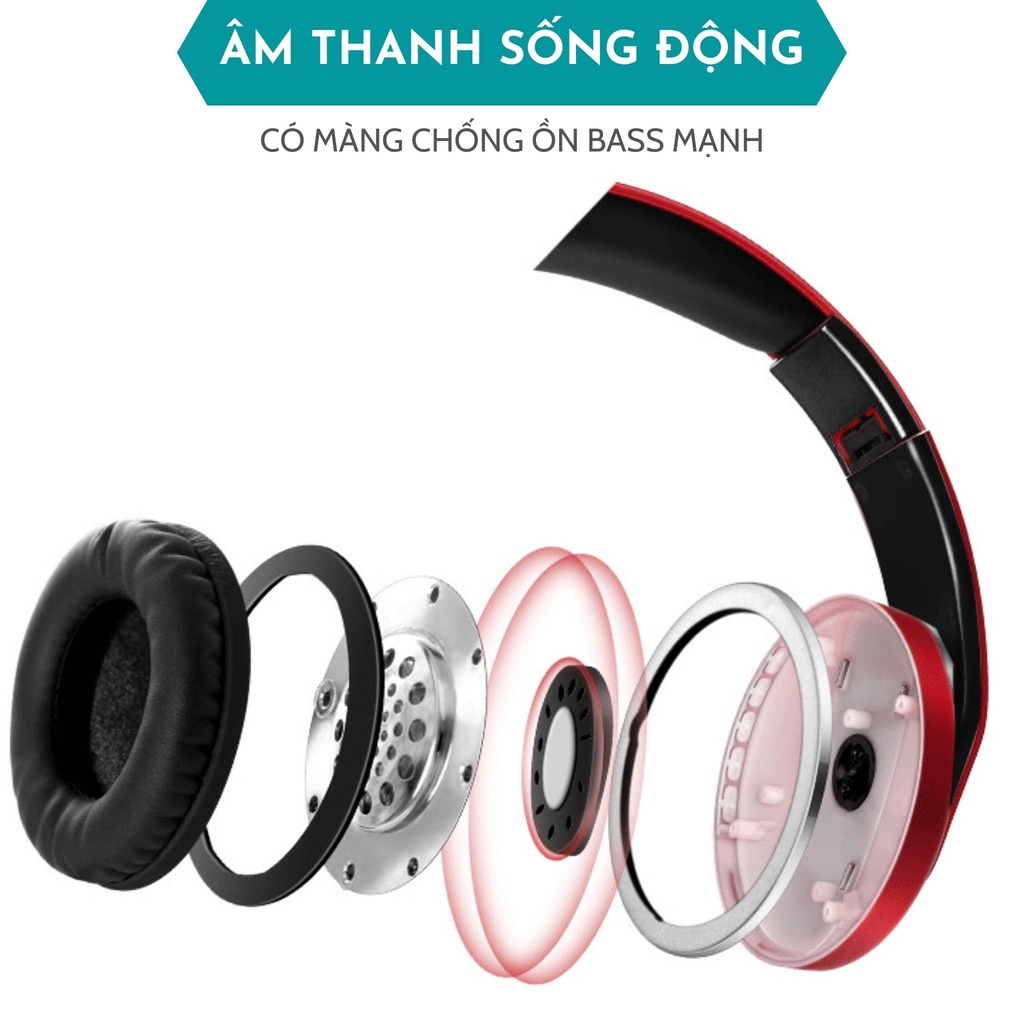 Tai Nghe Chụp Tai Bluetooth Không Dây AKZ MS-K6 Âm Thanh Siêu Trầm Chất Lượng Cao