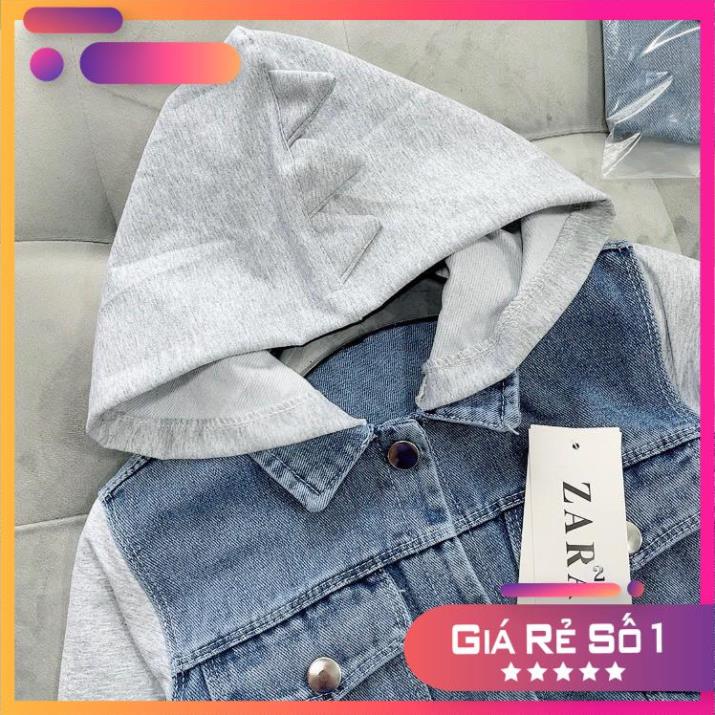 BT202 - ÁO BÒ ZR PHỐI TAY MŨ KHỦNG LONG CHO BÉ TRAI