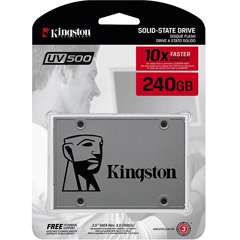 Ổ Cứng SSD Kingston 240GB SUV500 SATA(6Gb/s) Read 520 Mb/s Write 500Mb/s( Hàng Chính Hãng)