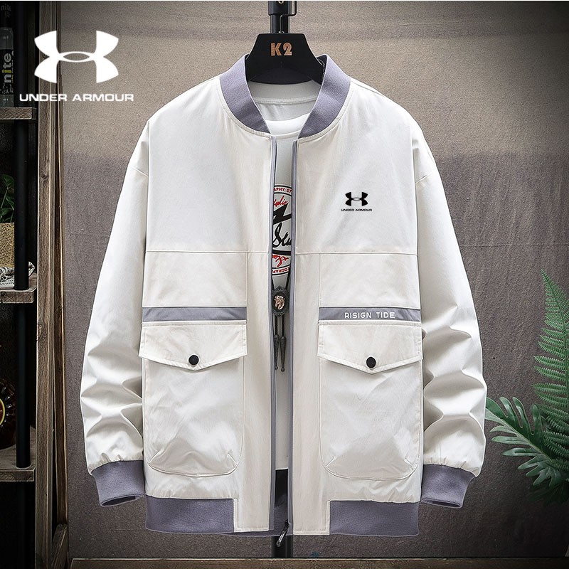 ! Under Armour! Áo khoác Bomber chất liệu da cao cấp thời trang