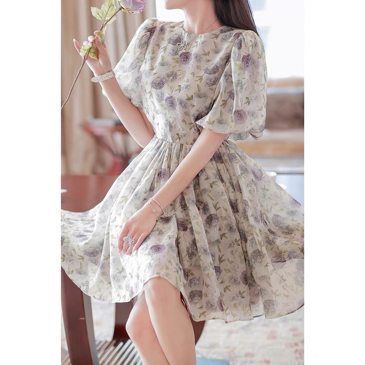 VÁY NỮ CHẤT VOAN HỌA TIẾT BÔNG NHÍ TÔN DÁNG NHẸ NHÀNG NÀNG THƠ