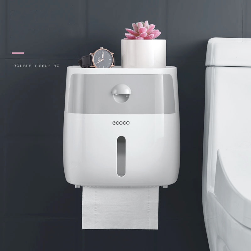 Hộp đựng Giấy Vệ Sinh ECOCO Cao cấp 2 tầng  Chống Nước - Đa năng, Sang trọng, Tiện dụng Tiện Ích Gia ĐÌnh MKS044