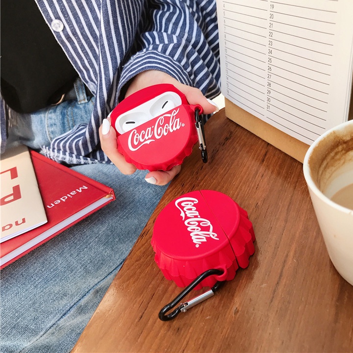 Case Airpods 1/2/Pro nắp chai cocacola, Ốp Airpods chất- Mã TZAP371