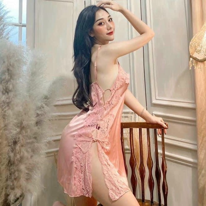 Váy ngủ sexy ❣️FREE SHIP❣️ Đầm ngủ sexy cột dây 1 Vải Satin <60kg | BigBuy360 - bigbuy360.vn