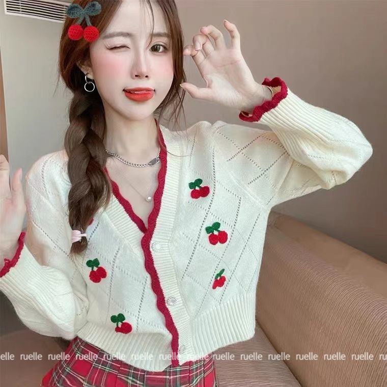 Áo Khoác Cardigan Cổ Chữ V Thiết Kế Mới Thời Trang Theo Phong Cách Hàn Quốc Dành Cho Nữ