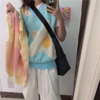 Áo gile len ulzzang phối màu (order)