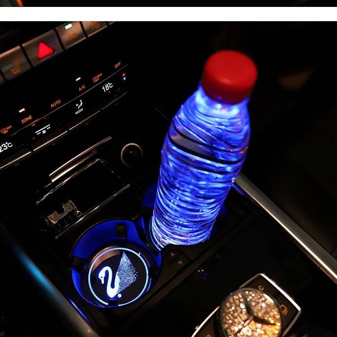 1 Đế Lót Ly Có Đèn led Nhiều Màu Sắc Sạc USB In logo Xe Hơi Thời Trang