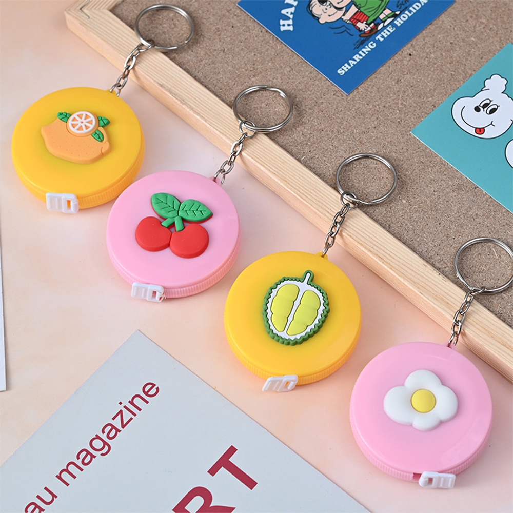 Thước Dây Cuộn Rút Thu Tự Động Hộp Tròn HOA QUẢ 3D 1.5 Mét - Đo Eo, Vòng Bụng Sức Khỏe - Quà Tặng Sản Phẩm Giảm Cân