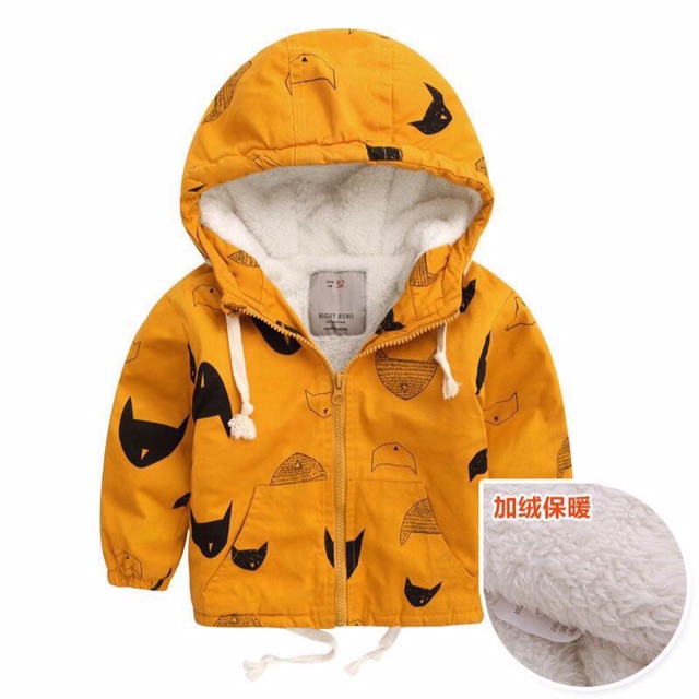 Áo khoác Parka lót lông cừu cho bé kèm ảnh thật