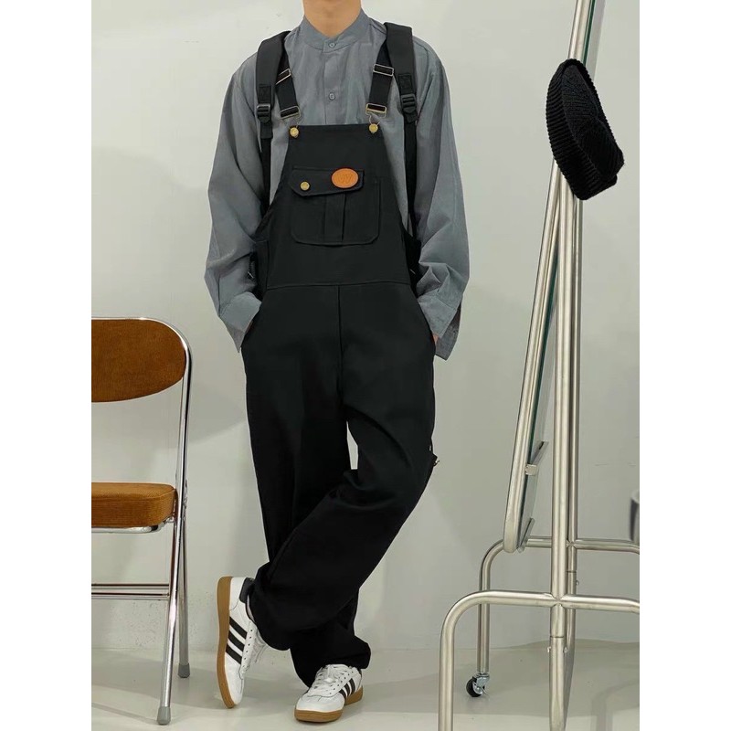 Yếm kaki kèm logo khoá zip-2 màu