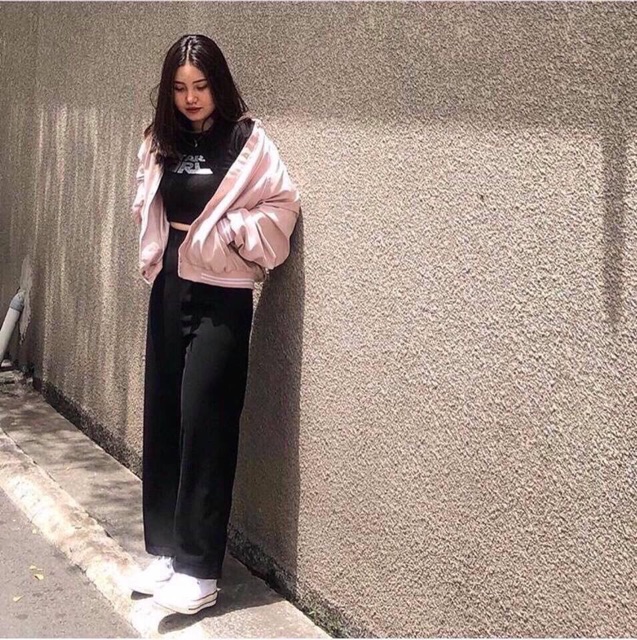 Quần culottes ống đứng trơn bacis (Hình thật trải sàn)