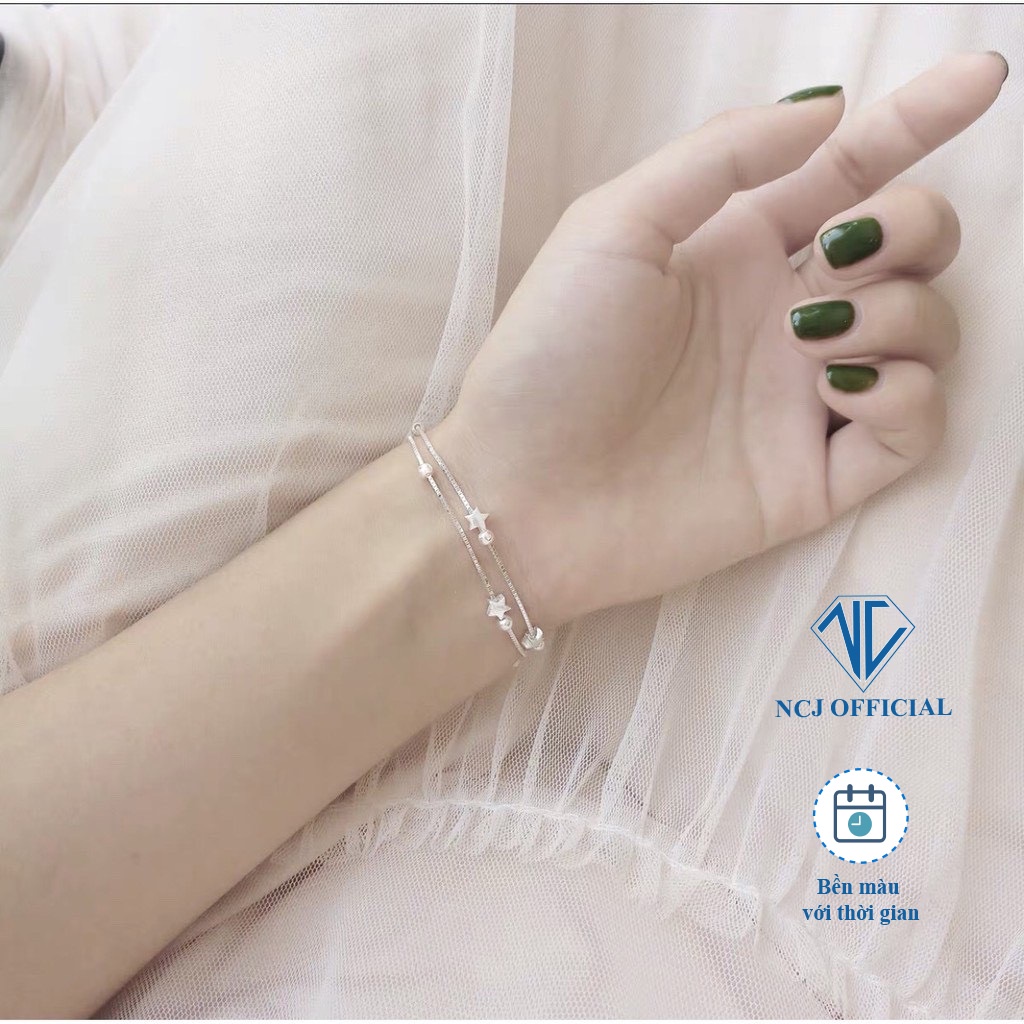 Lắc tay bạc nữ, vòng tay the star basic - NCJ Silver LT0001