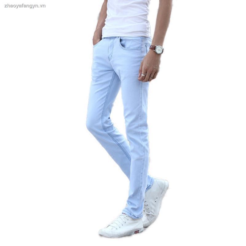Quần jean ôm siêu co giãn nhiều màu tùy chọn thời trang mùa hè cho nam