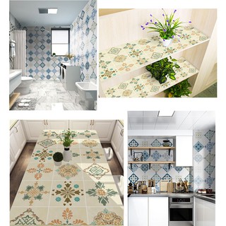 Giấy dán tường nhà bếp, miếng dán bếp chống bắn dầu mỡ, chịu nhiệt cao ô hoa văn hiện đại rộng 60cm