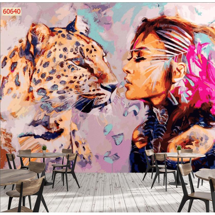 Tranh dán tường 3D trang trí quán cafe trà sữa trà chanh chất liệu decal pp keo sẵn giá rẻ đẹp 012