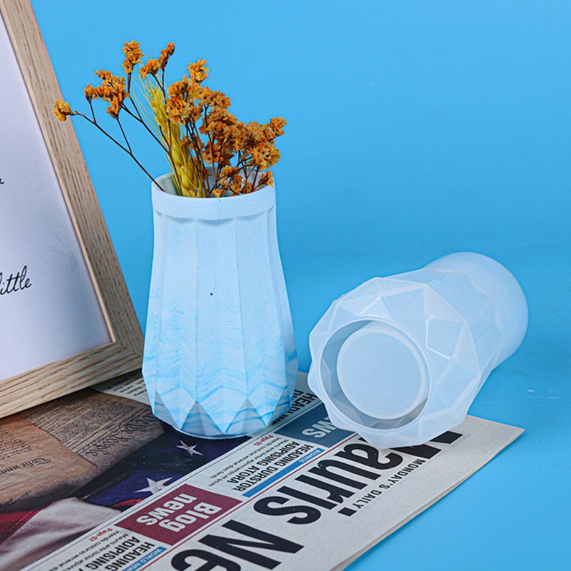 Khuôn Silicone Làm Chậu Hoa Bằng Epoxy Resin Diy