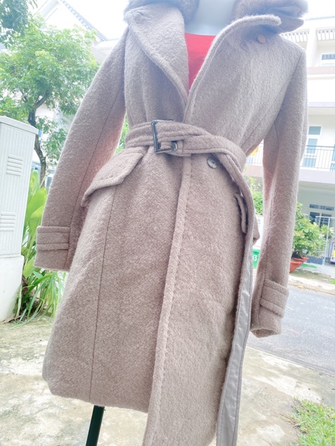 Áo khoát dạ dáng dài màu kem combo 5