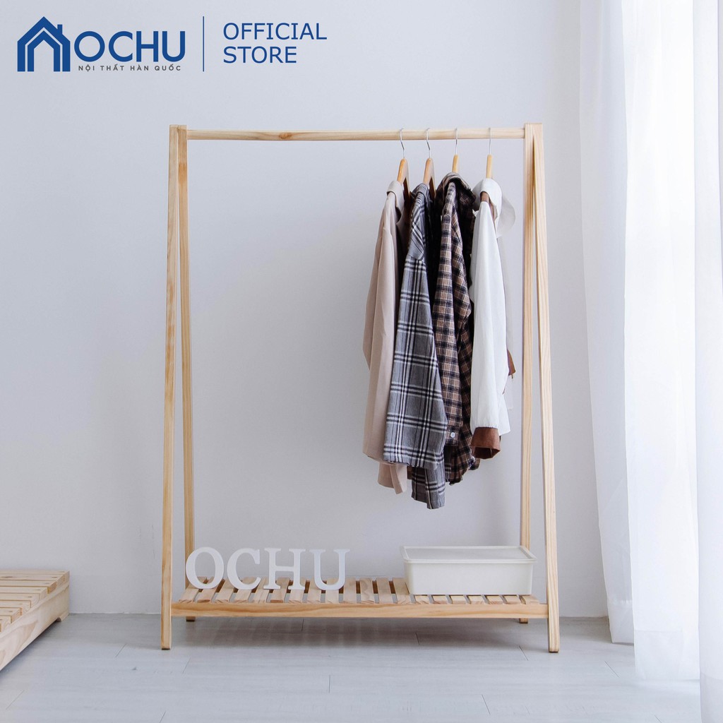 Giá treo quần áo đồ OCHU Kệ sào gỗ thông lắp ráp đa năng A HANGER 1F Nội thất thông minh decor phòng ngủ