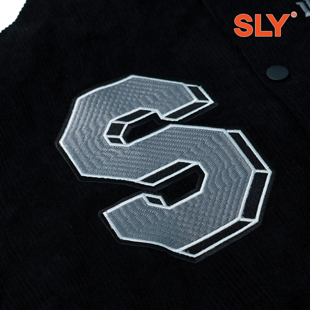 Áo khoác vải gân Corduroy Sly màu đen