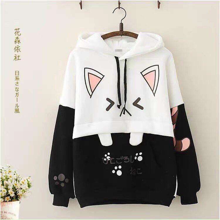 Áo Khoác, áo khoác Hoodie Mèo Tai Thỏ Dễ Thương Hot Trend cao cấp 1KENZ