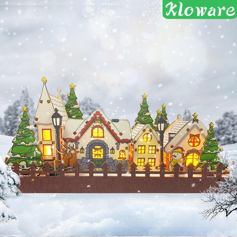 [Kloware] Đồ trang trí Tượng Ngôi Nhà Có Đèn Trang Trí Phong Cảnh Giáng Sinh Lễ Hội