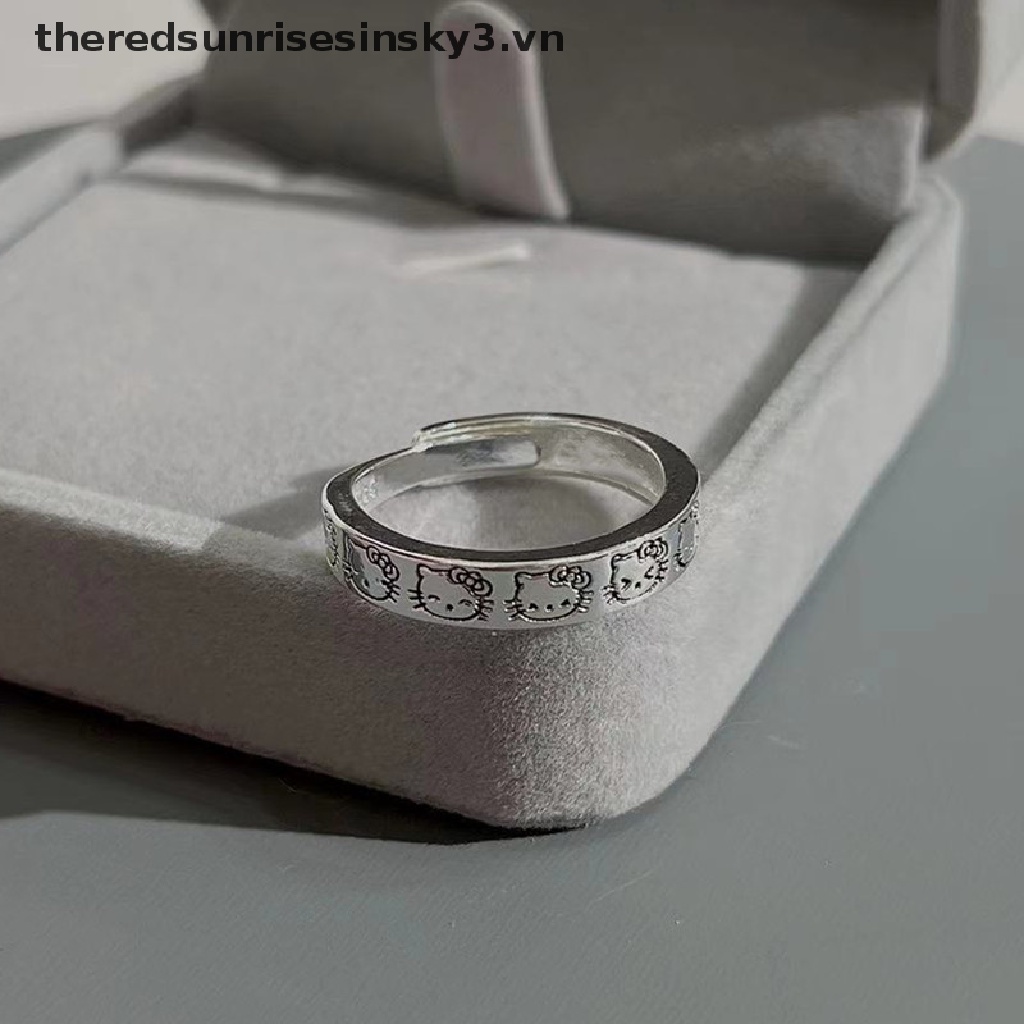 * * Thời Trang Mới * * Nhẫn Cặp Đôi Bằng Đồng Trắng Mạ Đồng Hình Kuromi Đáng Yêu Có Thể Điều Chỉnh Làm Quà Tặng