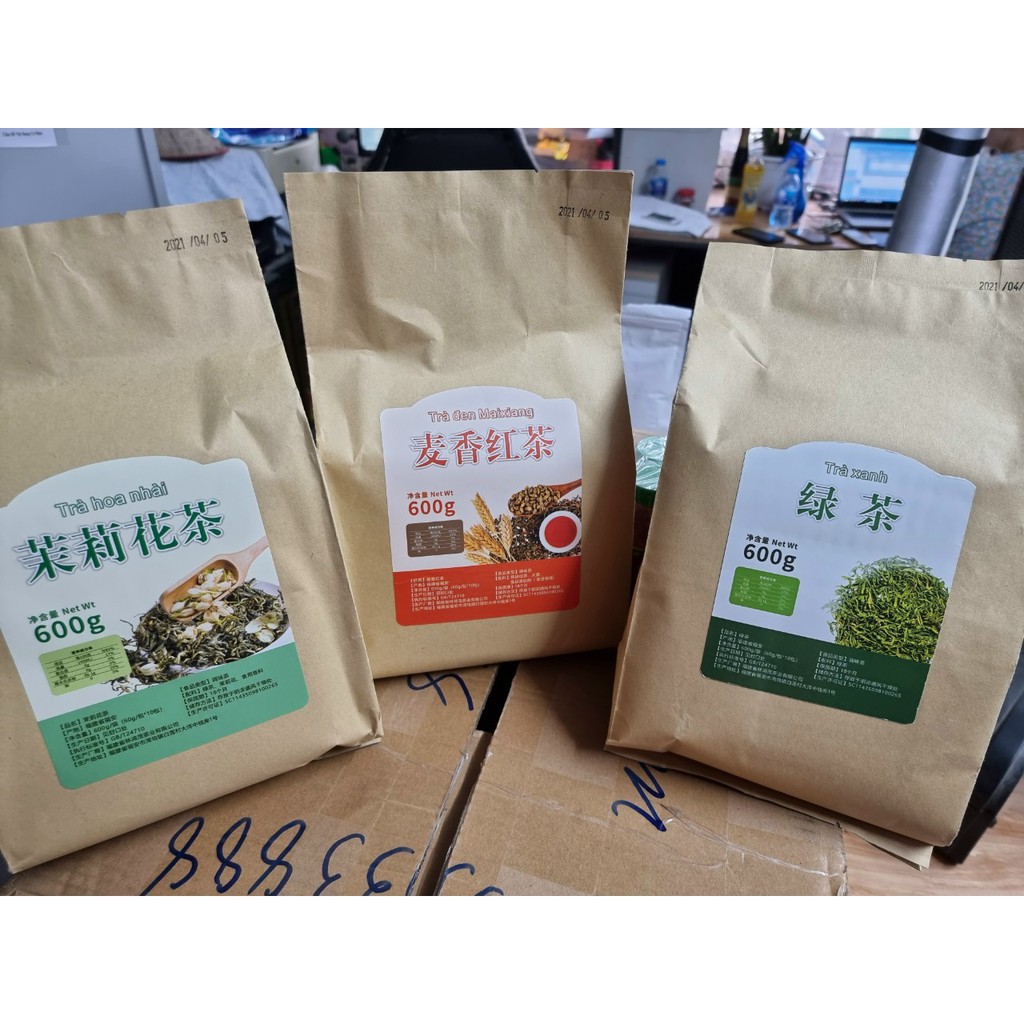 600g Trà Hoa nhài, trà xanh , trà đen lúa mạch dùng để pha uống