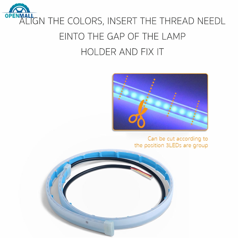 Set 2 dải đèn Led nhấp nháy linh hoạt nhiều màu trang trí đèn Pha xe hơi