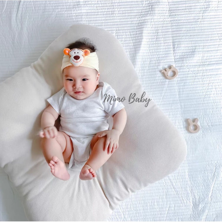 Băng đô thun bản to đính hình con vật ngộ nghĩnh cho bé BD65 Mimo Baby
