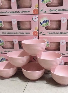 BỘ CHÉN MÀU PASTEL LÚA MÌ RẤT ĐẸP