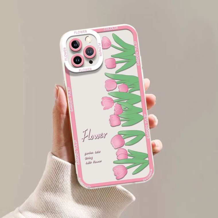 Ốp Điện Thoại TPU Dẻo Trong Suốt Họa Tiết Hoa Xinh Xắn Cho IPhone 14 13 12 11 Pro XS Max X XR 8 7 6 6S 14 Plus