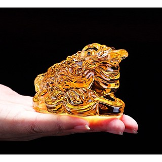 Con cóc (thiềm thừ) pha lê lưu ly (dài 9cm) phong thủy, biểu tượng bình an & tài lộc
