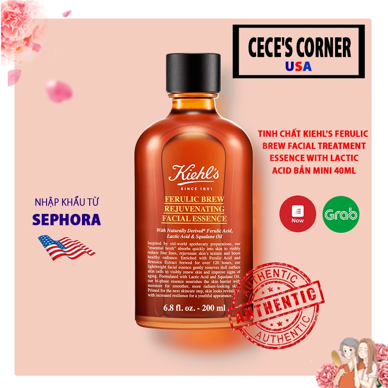 Tinh chất Kiehl's Ferulic Brew Facial Treatment Essence with Lactic Acid bản mini 40ml