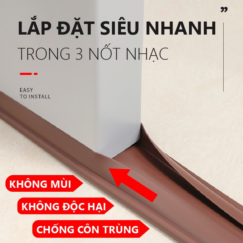 Miếng chặn khe cửa thế hệ mới chống bụi ⭐ Nẹp chặn cửa chắn khe hở thế hệ mới, chống côn trùng, thoát hơi gió điều hòa