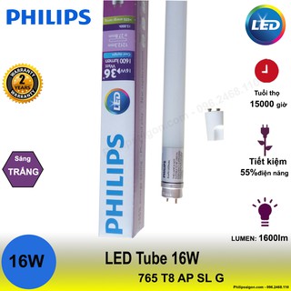 BÔ 10 BÓNG ĐÈN Philips ECOFIT LEDTUBE 1m2 16W 765 T8 sáng trắng - bảo hành 24 tháng