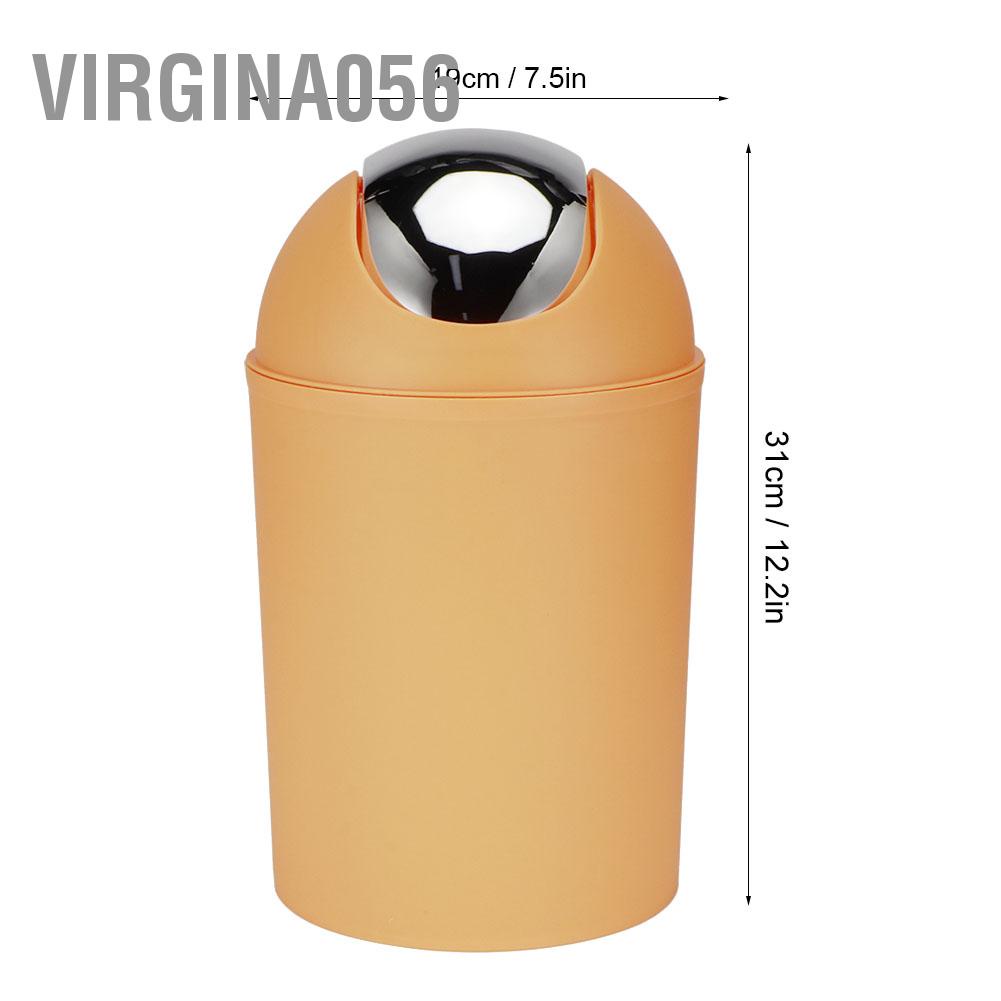 Virgina056 Mini Flip Nắp Nhà Phòng khách ngủ Máy tính để bàn Đầu giường Thùng rác nhựa