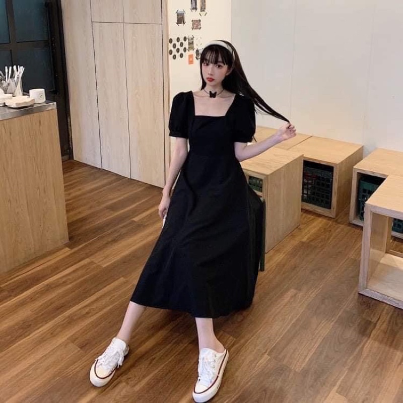 Đầm maxi cổ vuông bigsize 55-90ký