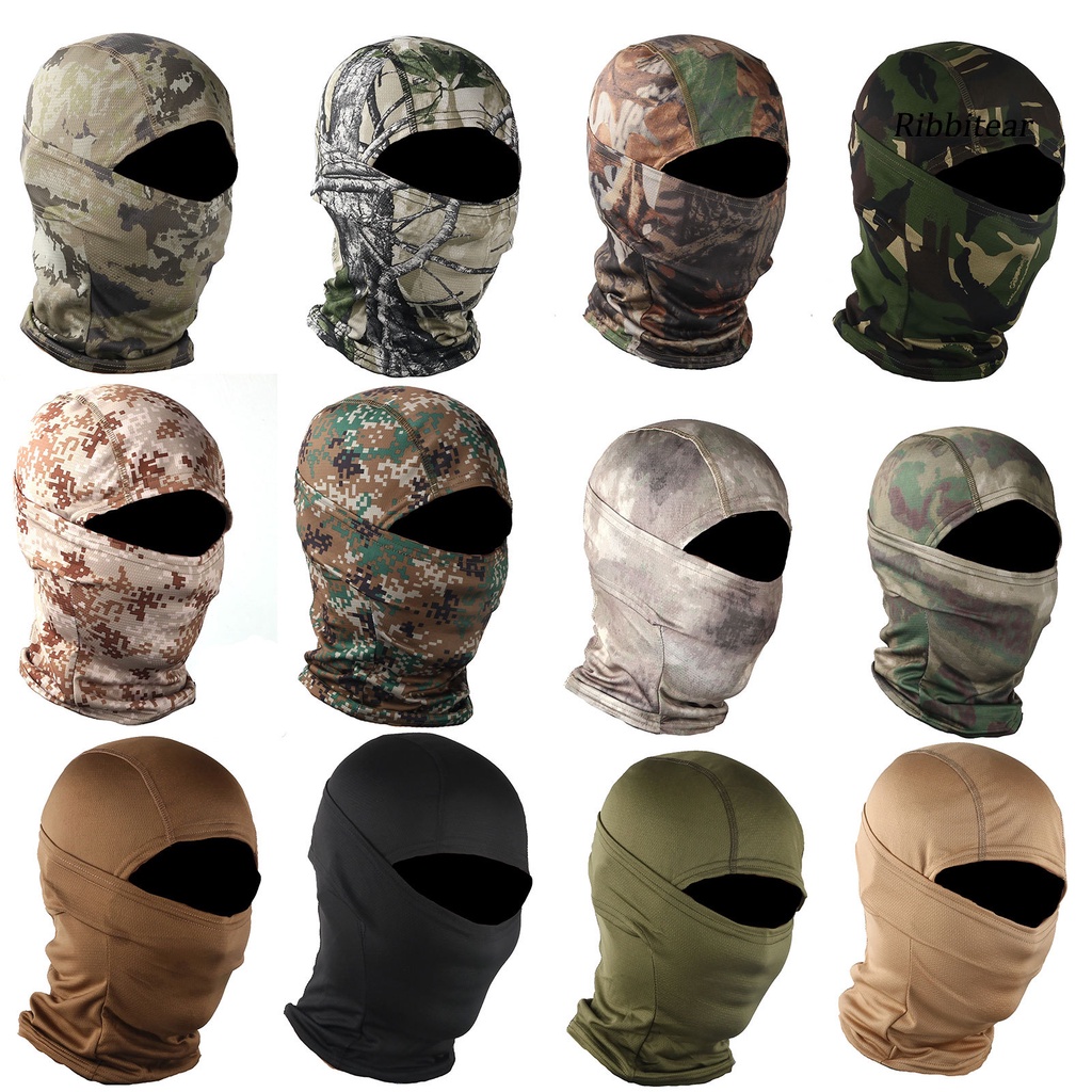 Mũ trùm đầu balaclava unisex che phủ mặt và toàn bộ gương mặt in họa tiết rằn ri dùng khi đi xe đạp ngoài trời
